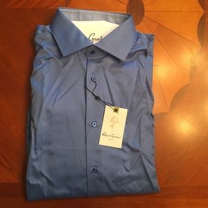New Robert Graham Lambert Shirt - Azure - 16.5